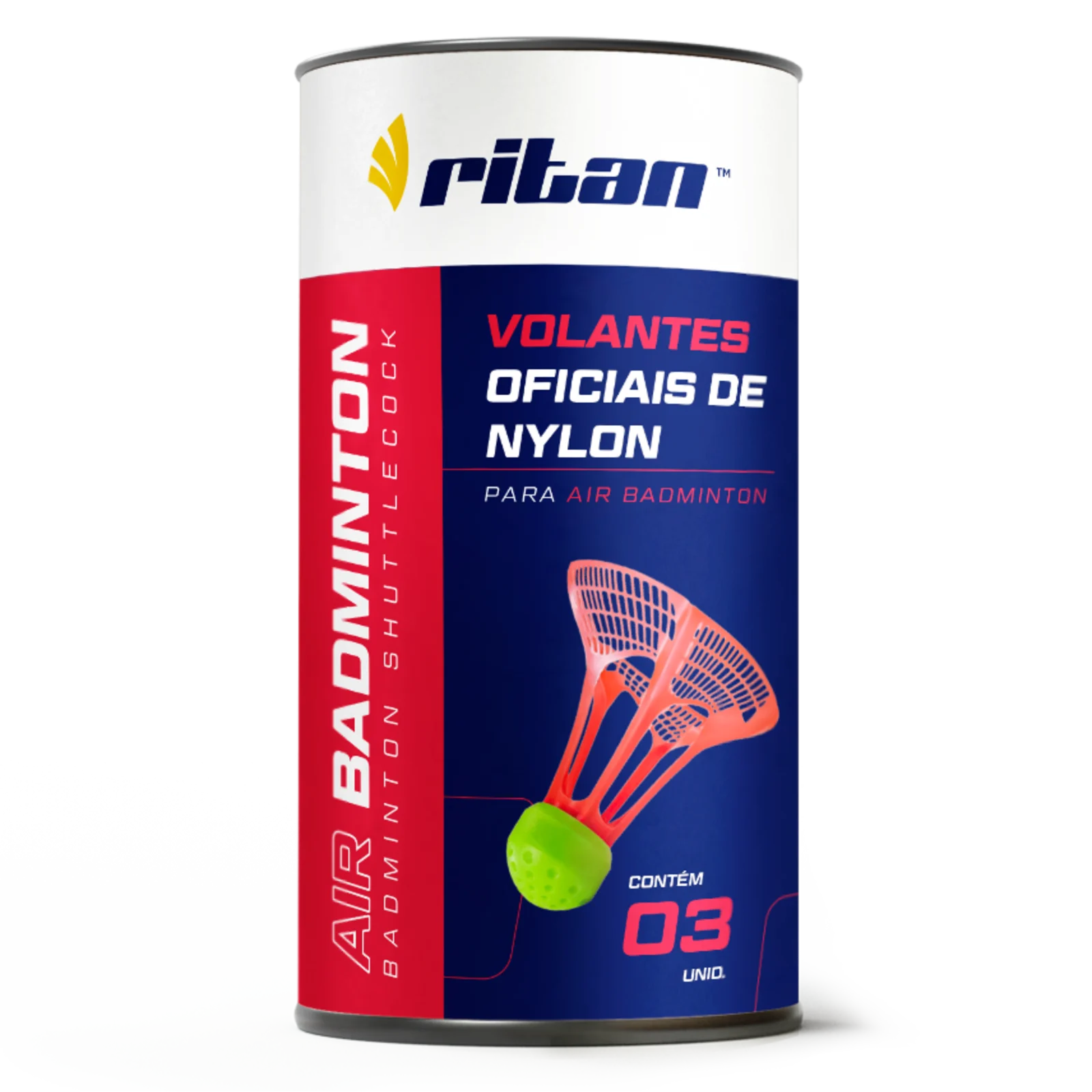 Peteca volante de badminton para área externa (air badminton) Jex - tubo com 03 und