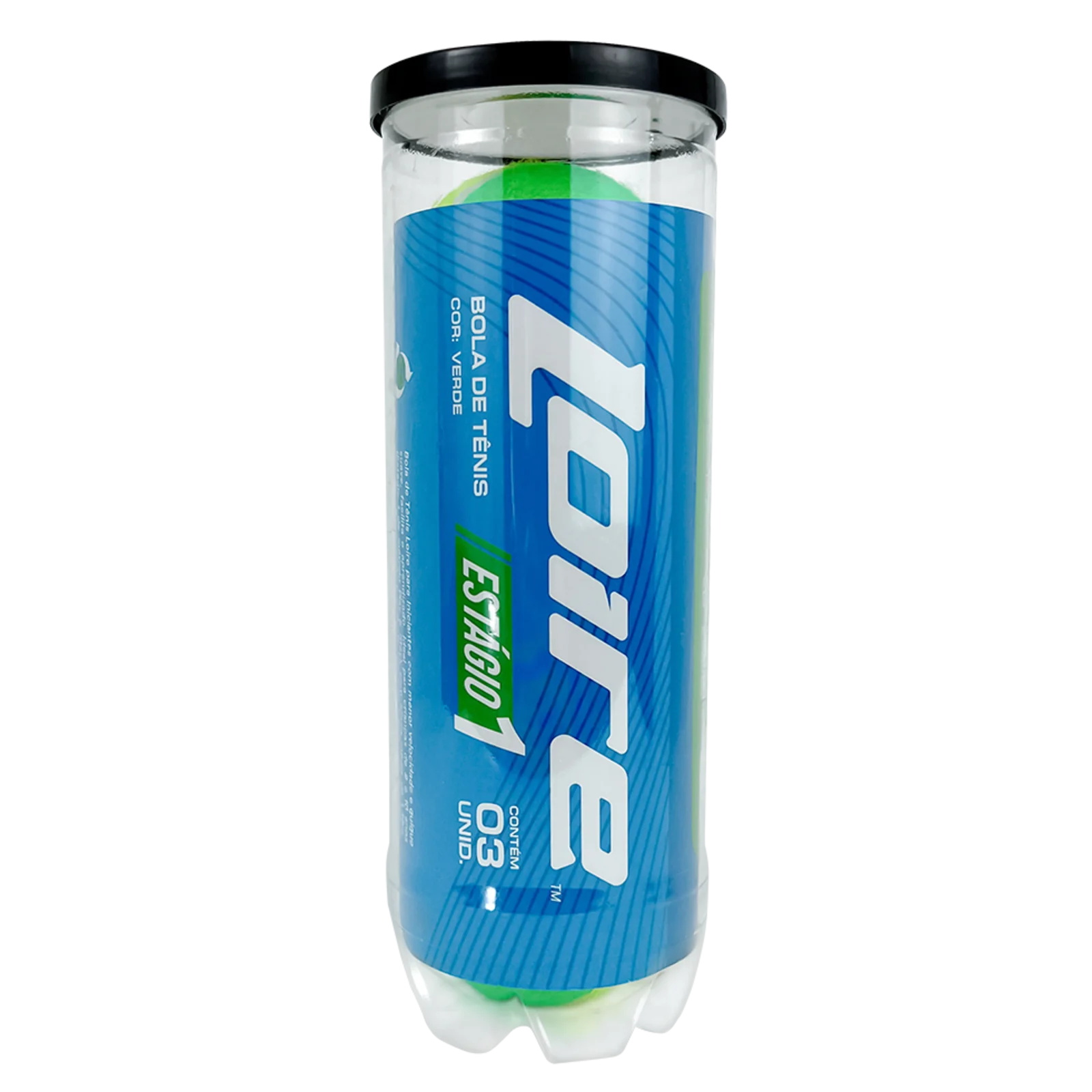 Bolinha bola de tênis de campo estágio 1 verde Loire - tubo com 3 und