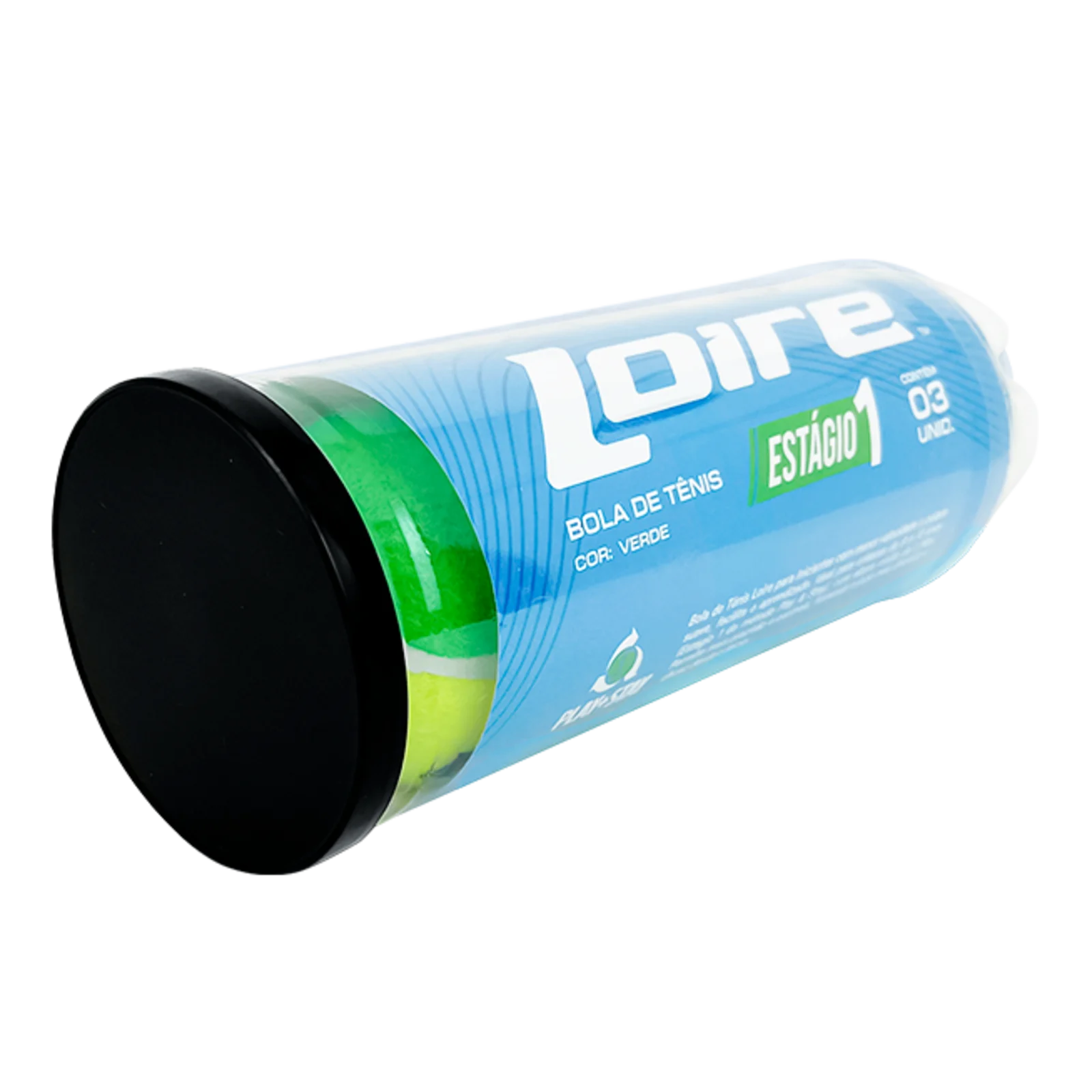 Bolinha bola de tênis de campo estágio 1 verde Loire - tubo com 3 und