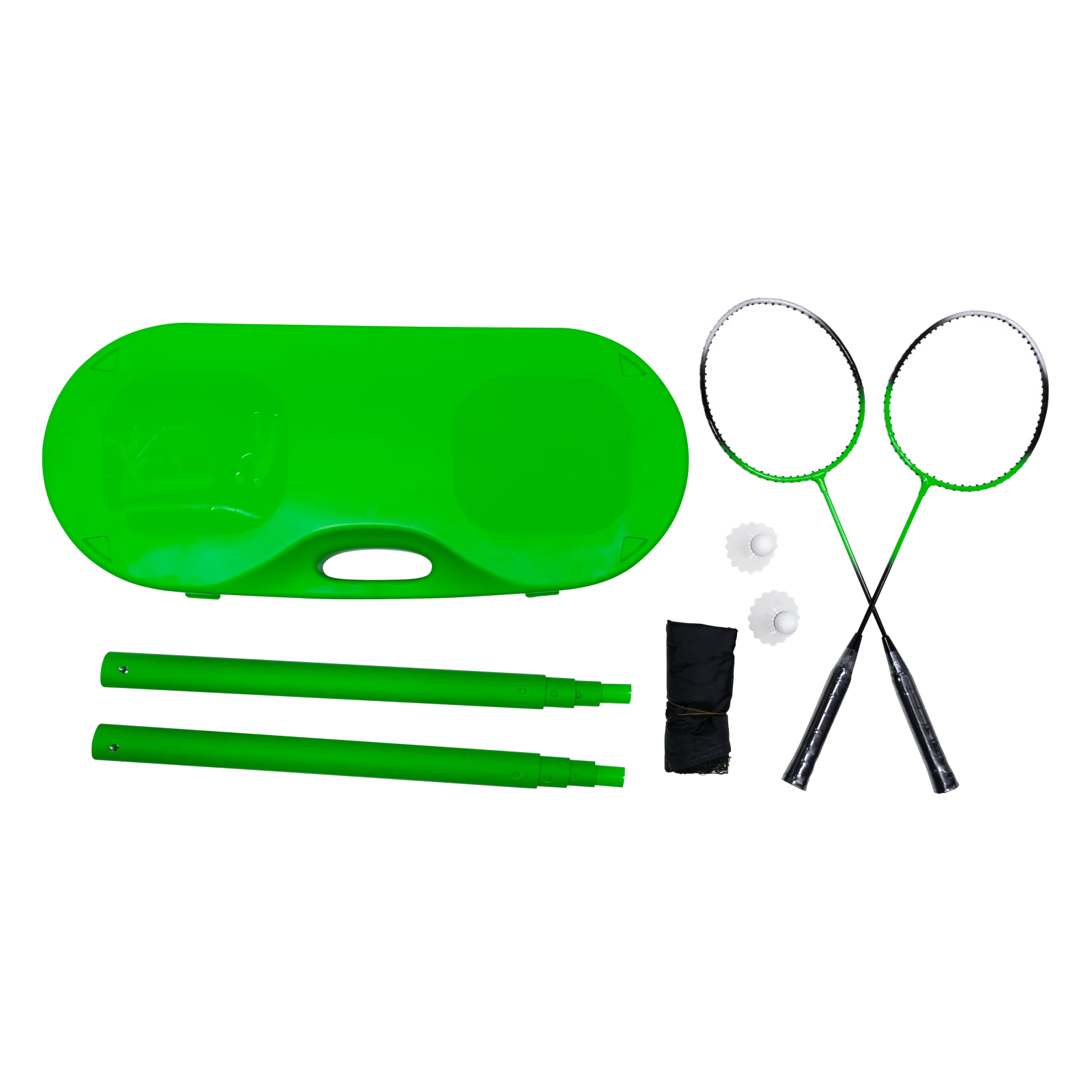 Kit portátil de badminton com rede, postes, 2 raquetes, 2 volantes e maleta Loire