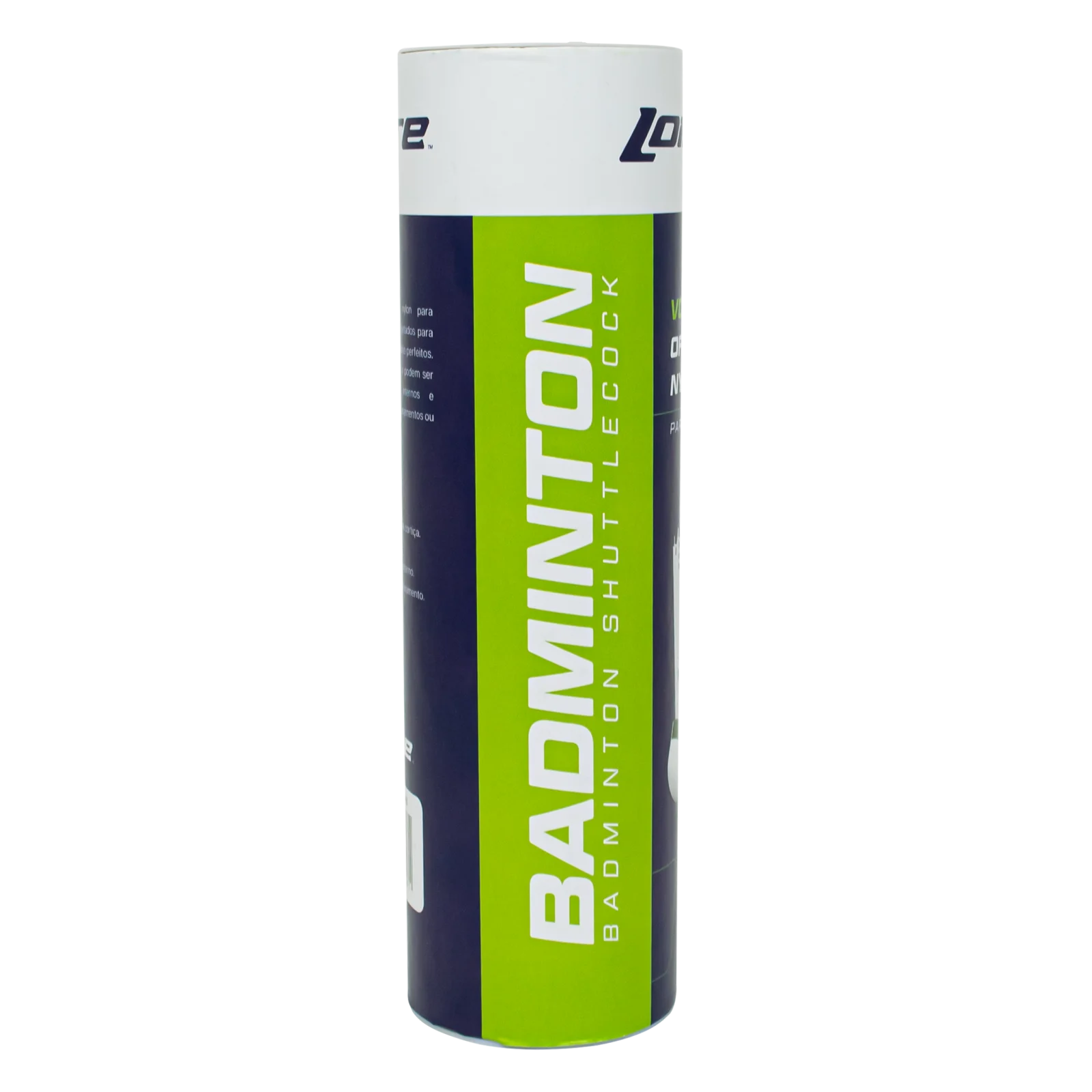 Volante peteca de badminton de nylon Loire - tubo com 06 und